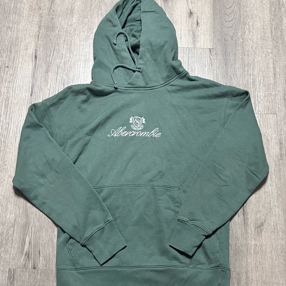 Abercrombie & Fitch Forest Green Hoodie with White Logo